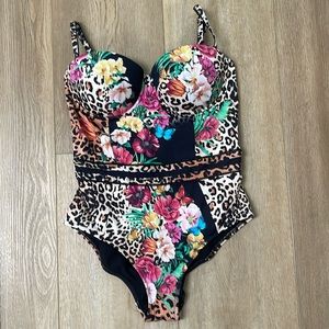 Fun Johnny Was Print Bathing Suit with structured cups
